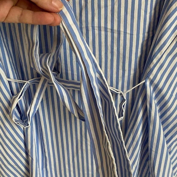 Express Boyfriend Poplin Portofino Striped Shirt Dress Size Large - Picture 9 of 9
